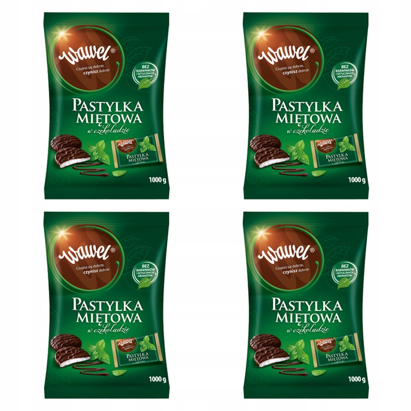 Wawel Pastylka miętowa w czekoladzie 1kg X4