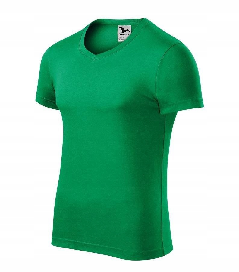 

Dopasowany męski T shirt w serek Slim Fit L