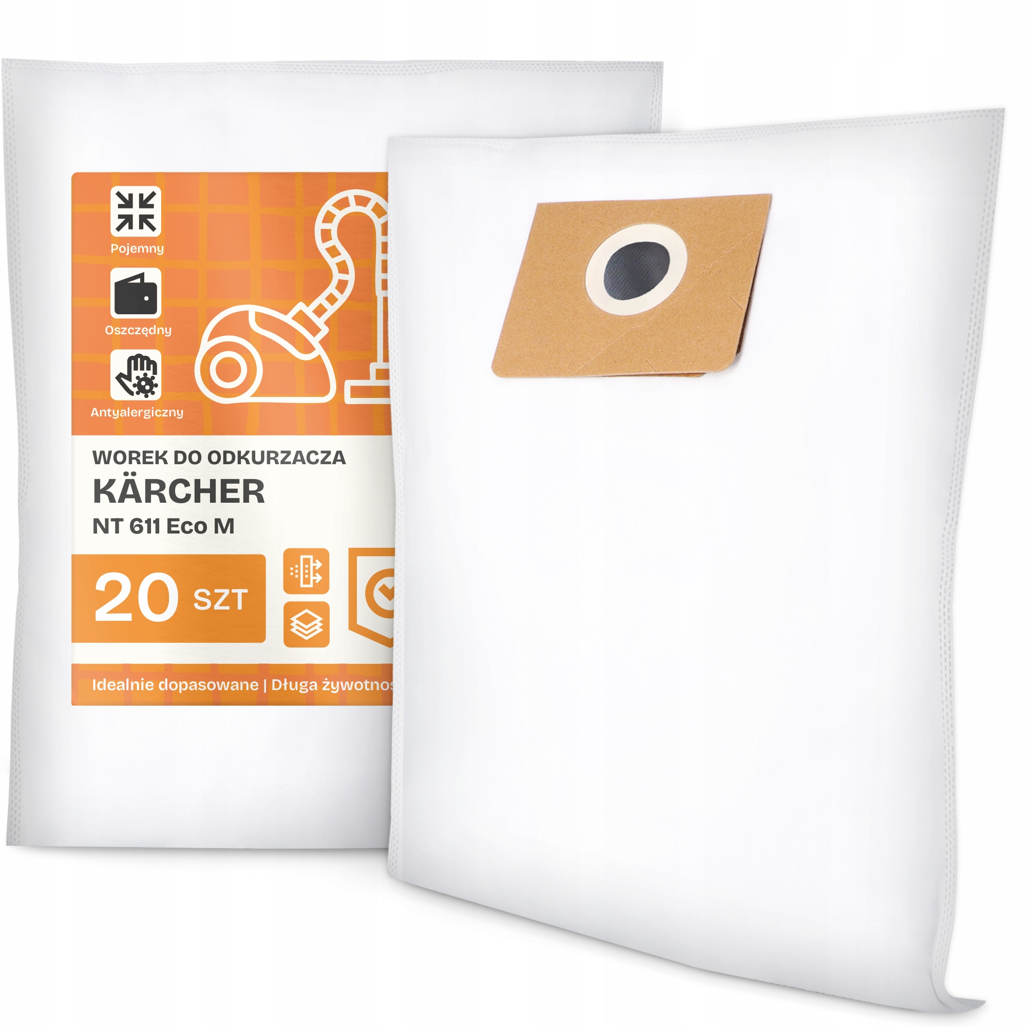 20 x Sáček Do Vysavače Kärcher Nt 611 Eco M Syntetický Velký Sáček Work G9