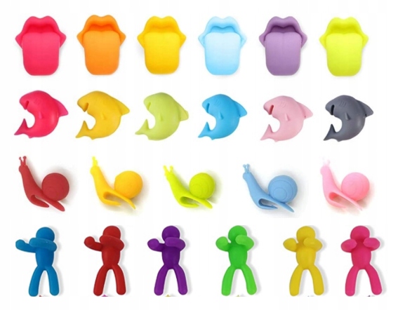 Silikonowe stworki na szklankę (24szt.)