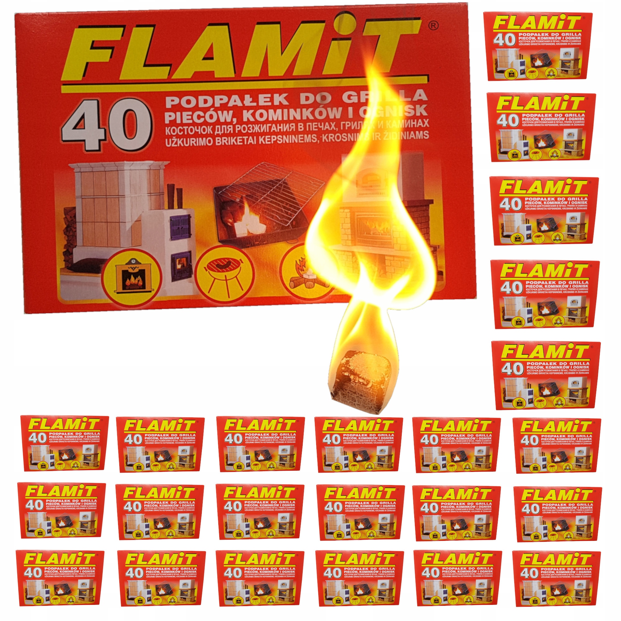 

Podpałka Rozpałka Biała Flamit 40 kostki 24 sztuki
