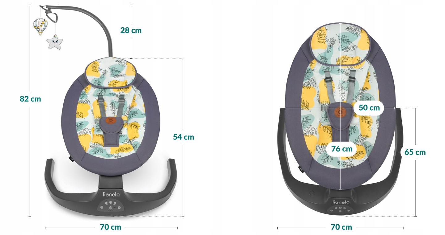Bujaczek leżaczek elektryczny +pilot LIONELO RALF EAN (GTIN) 5903771703048