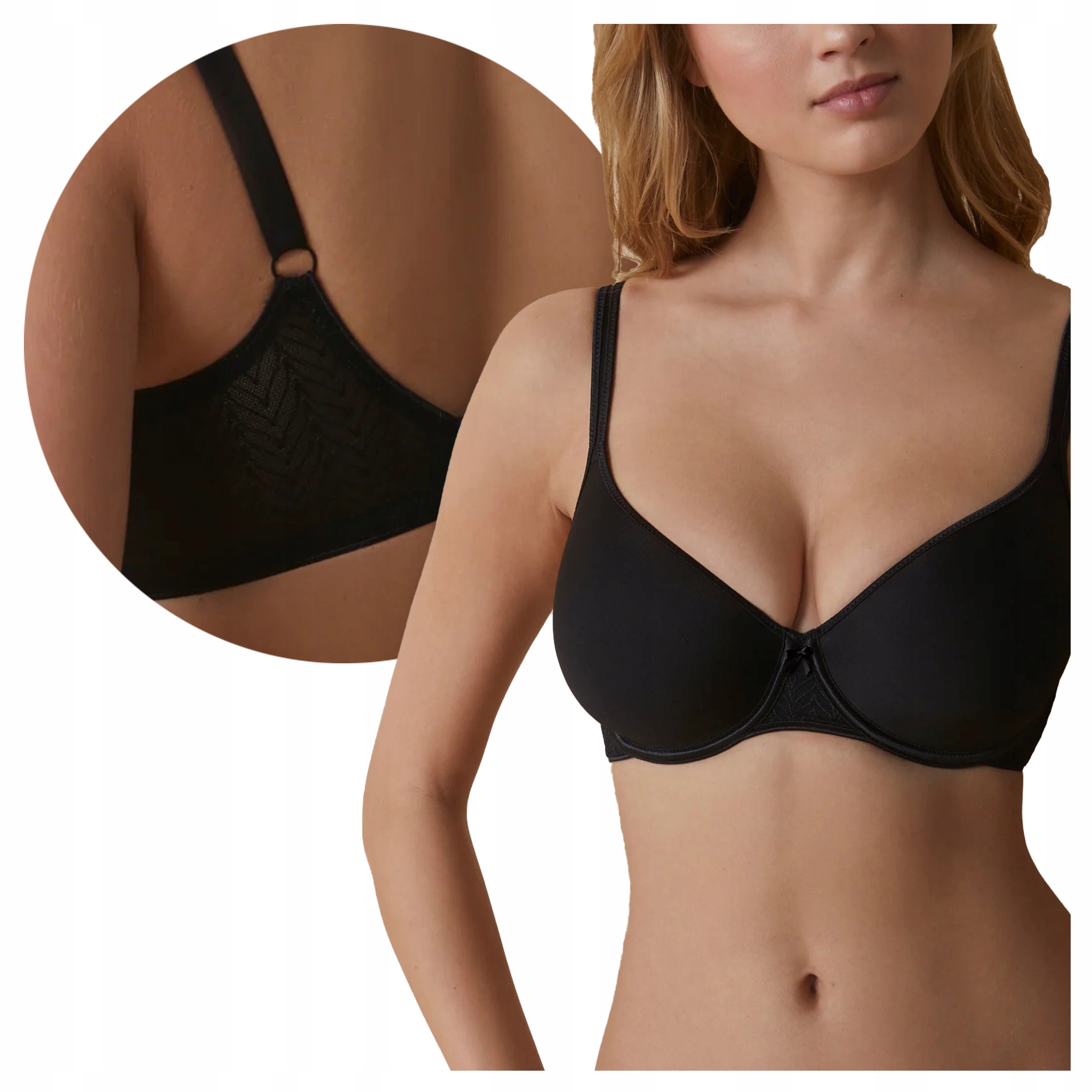 Hladká podprsenka s lehkým zpevněním na kosticích Fabiola Černá 85C