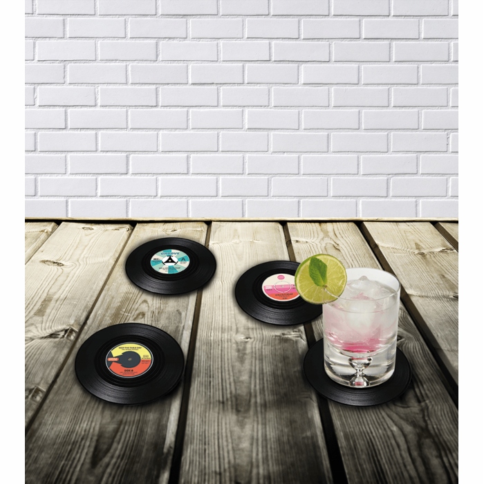 PODKŁADKI POD SZKLANKI PŁYTY WINYLOWE 4szt/kpl n Kod producenta 71-3075