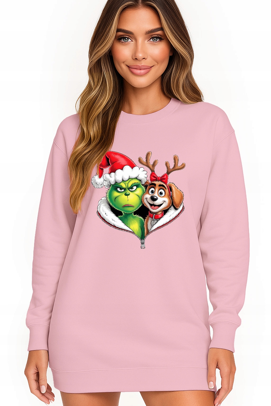 Mikina Vánoční Oversize Šaty Grinch Sob Dárek K Svátku M
