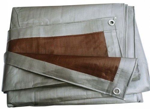 PLANDEKA 3x4m SREBRNA/BRĄZOWA 210g/m2 BARDZO GRUBA 4x3m Gramatura (g/m2) 210 g/m2