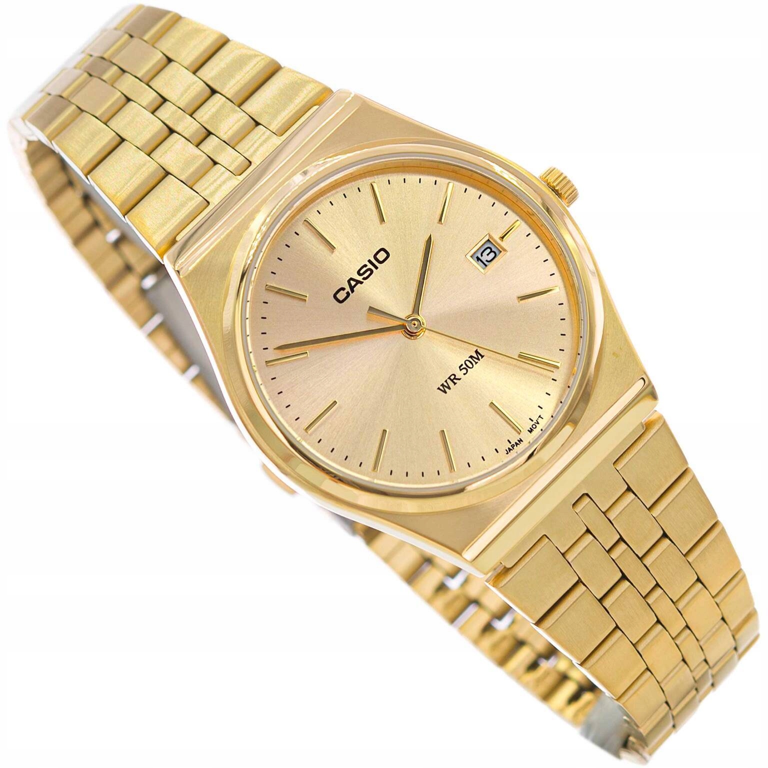 Pánské Hodinky Casio MTP-B145G-9AVEF Zlaté Na Náramku, Klasické Retro