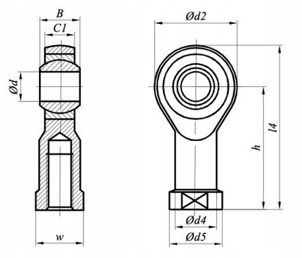 Główka cięgła końcówka z przegubem kulowym M6x1,0 PGIKR EAN (GTIN) 4159524715894