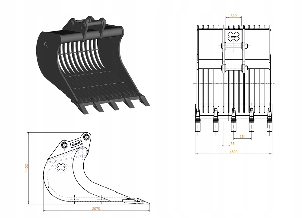 1,4m3 - Ажурная ложка XJORD 1, 4M3 JS 220