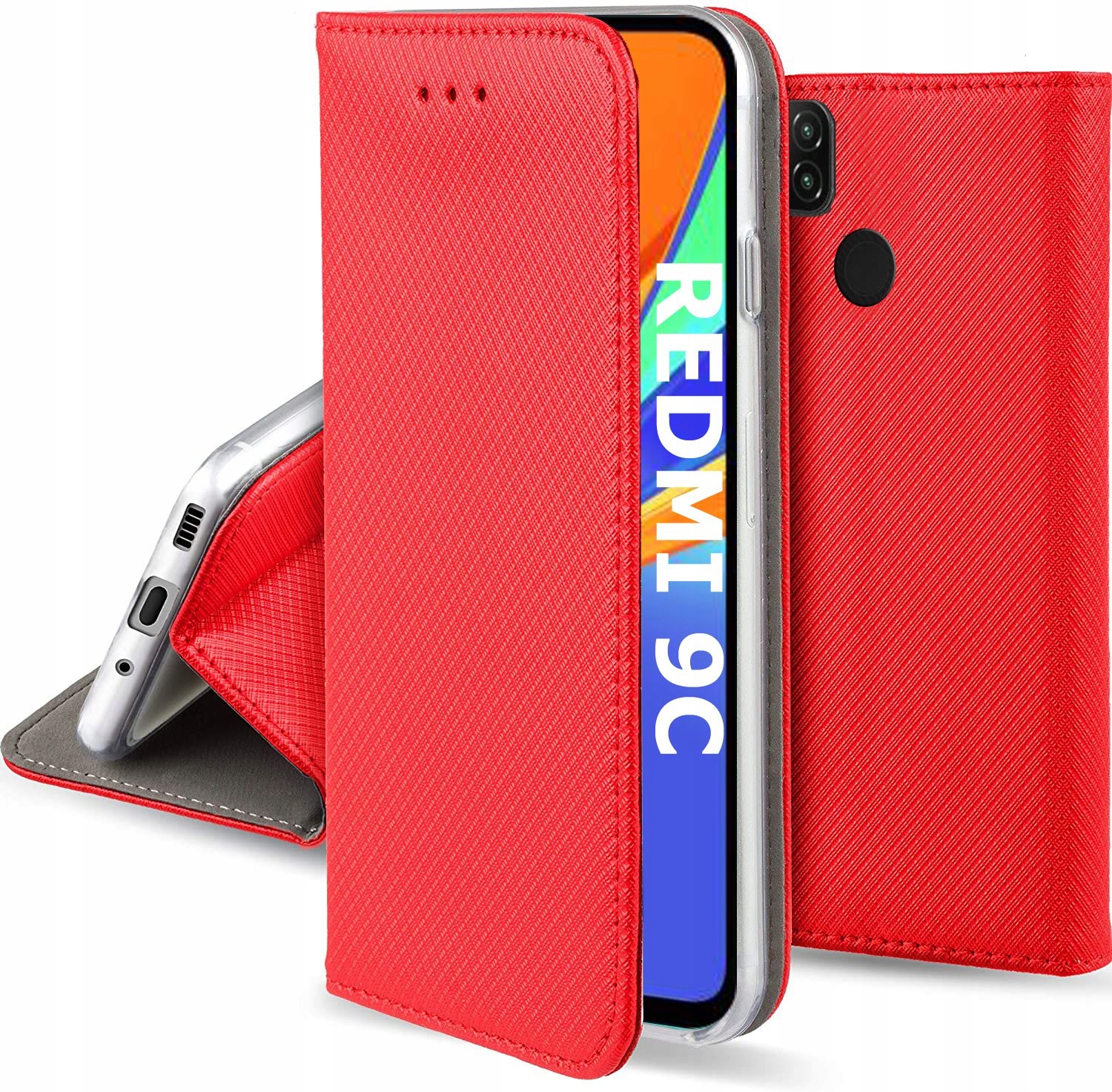 ETUI MAGNES SMART CASE + SZKŁO do XIAOMI REDMI 9C Dedykowany model Xiaomi Redmi 9C