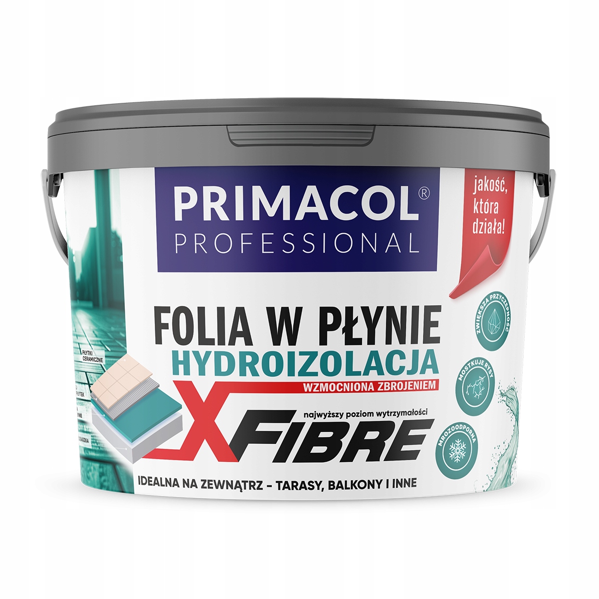 Folia w Płynie Hydroizolacja X-fibre 12 kg do wewnątrz i na zewnątrz