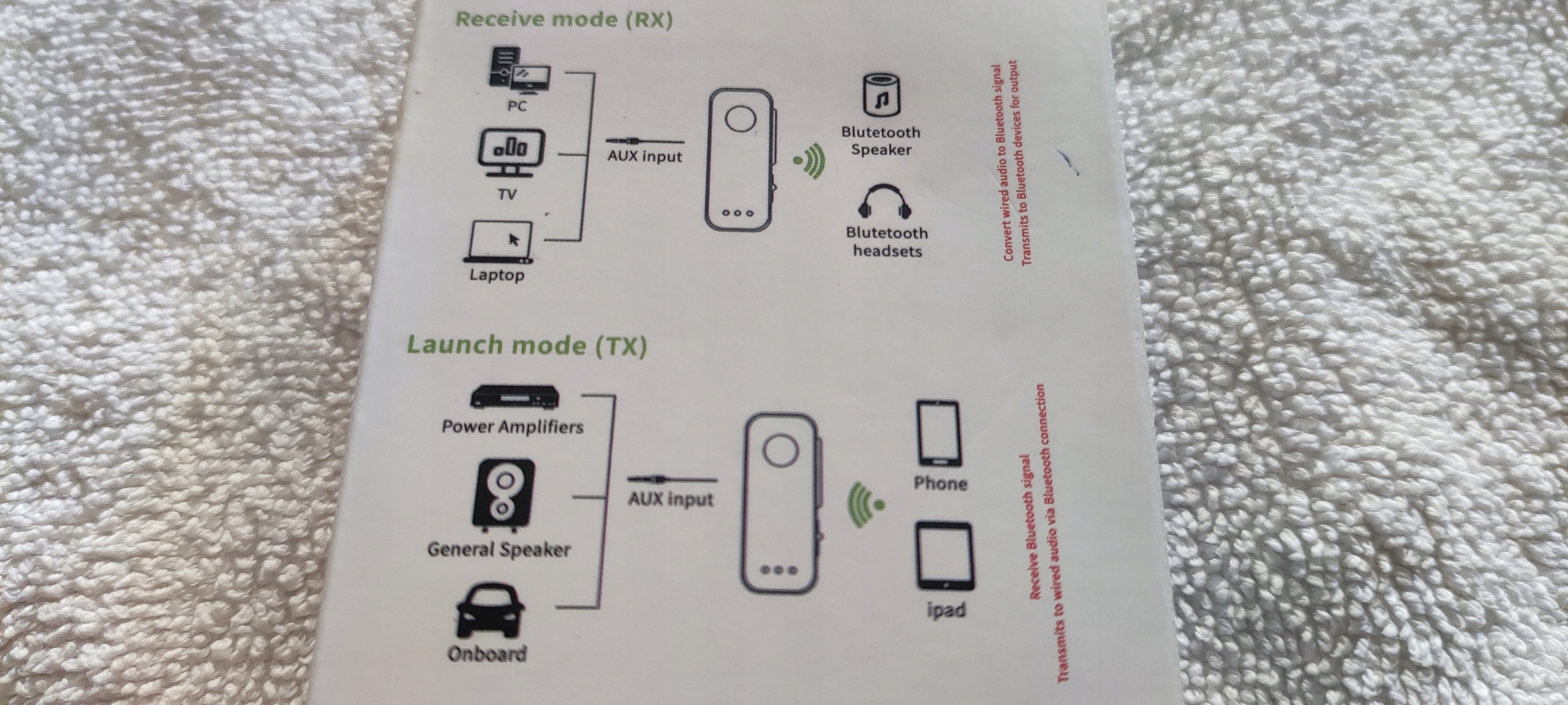 T66 Adapter Audio Transmiter/Receiver TX/RX Bluetooth 5.3 2in1 Wtyk 3.5mm Model T66