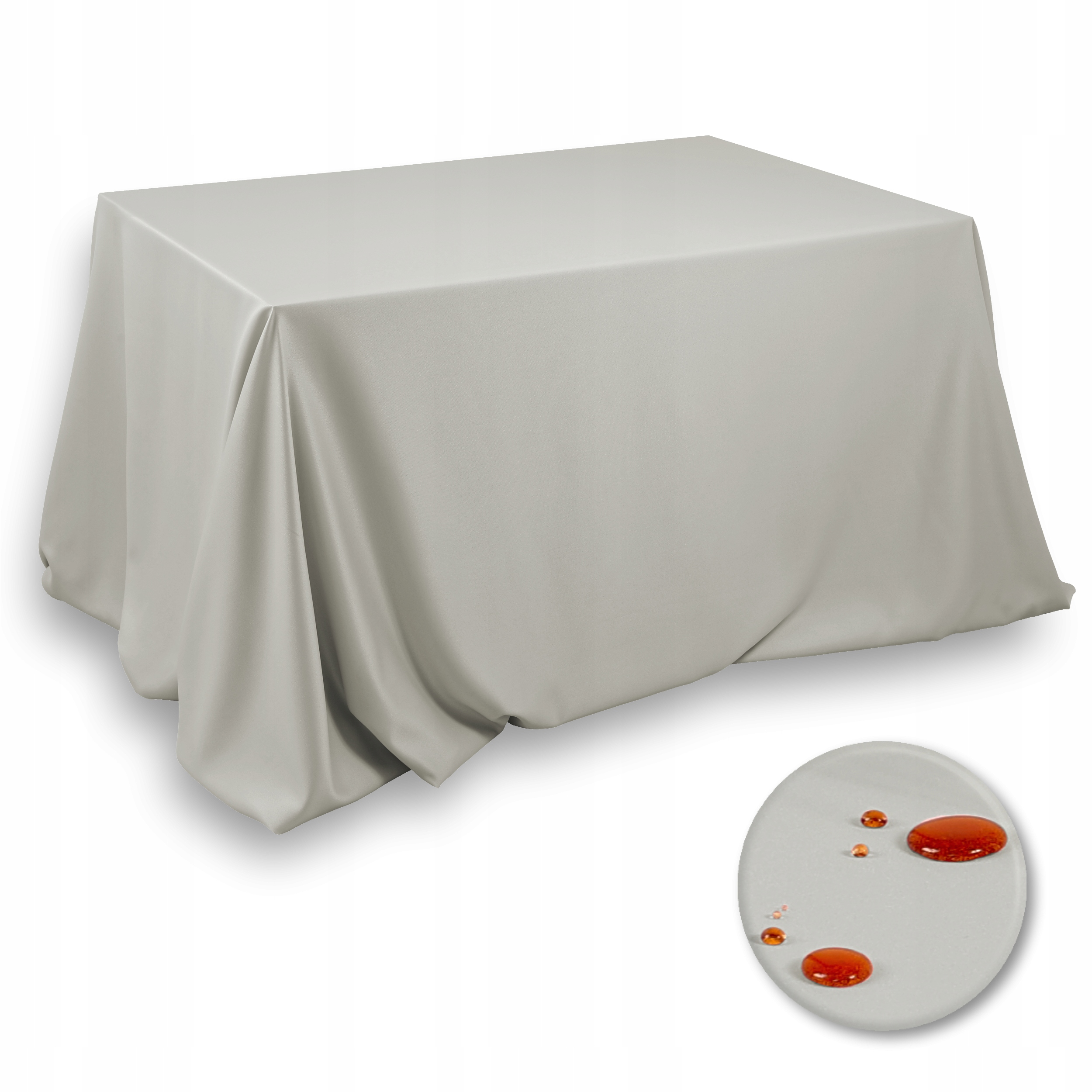Obrus Gładki Plamoodporny Aurora 5297 Szary Duży Rozmiar 260x600 cm