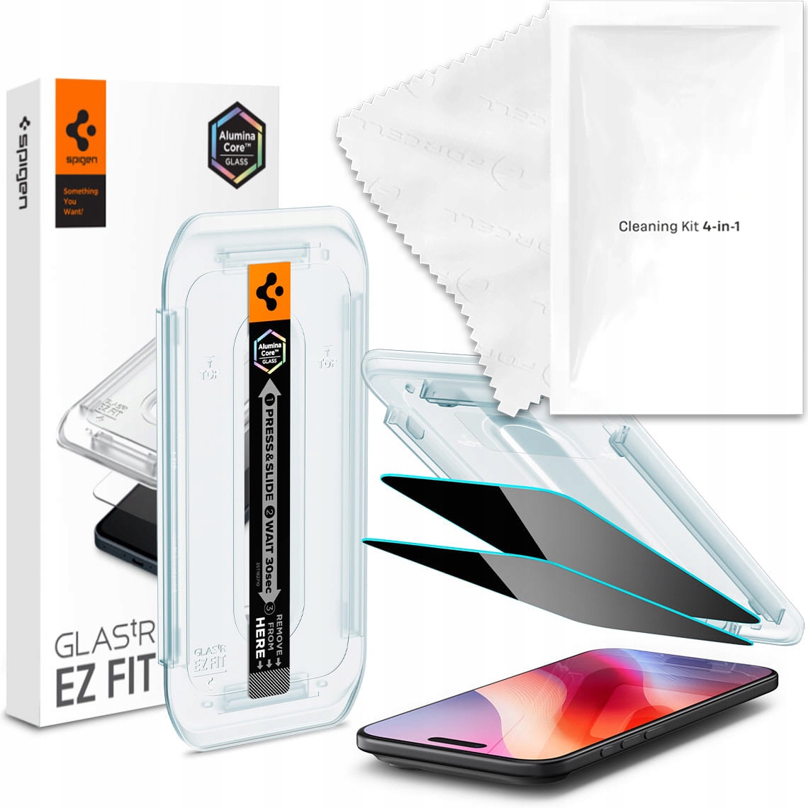 Sklo Spigen pro iPhone Air s filtrem soukromí a aplikátorem hadřík