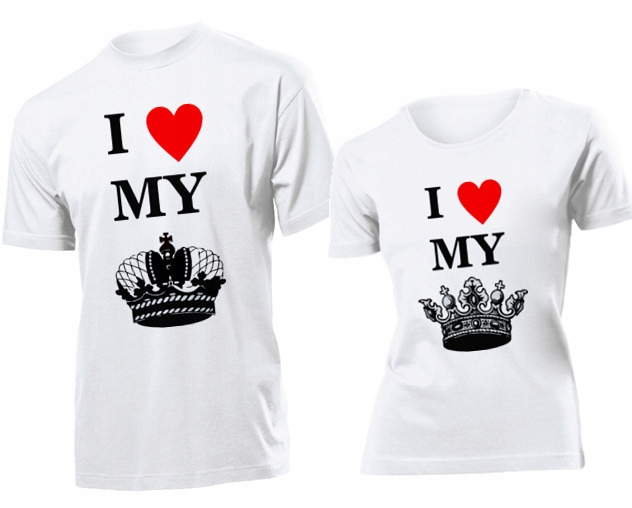 

Koszulki dla par I Love My Queen King XL