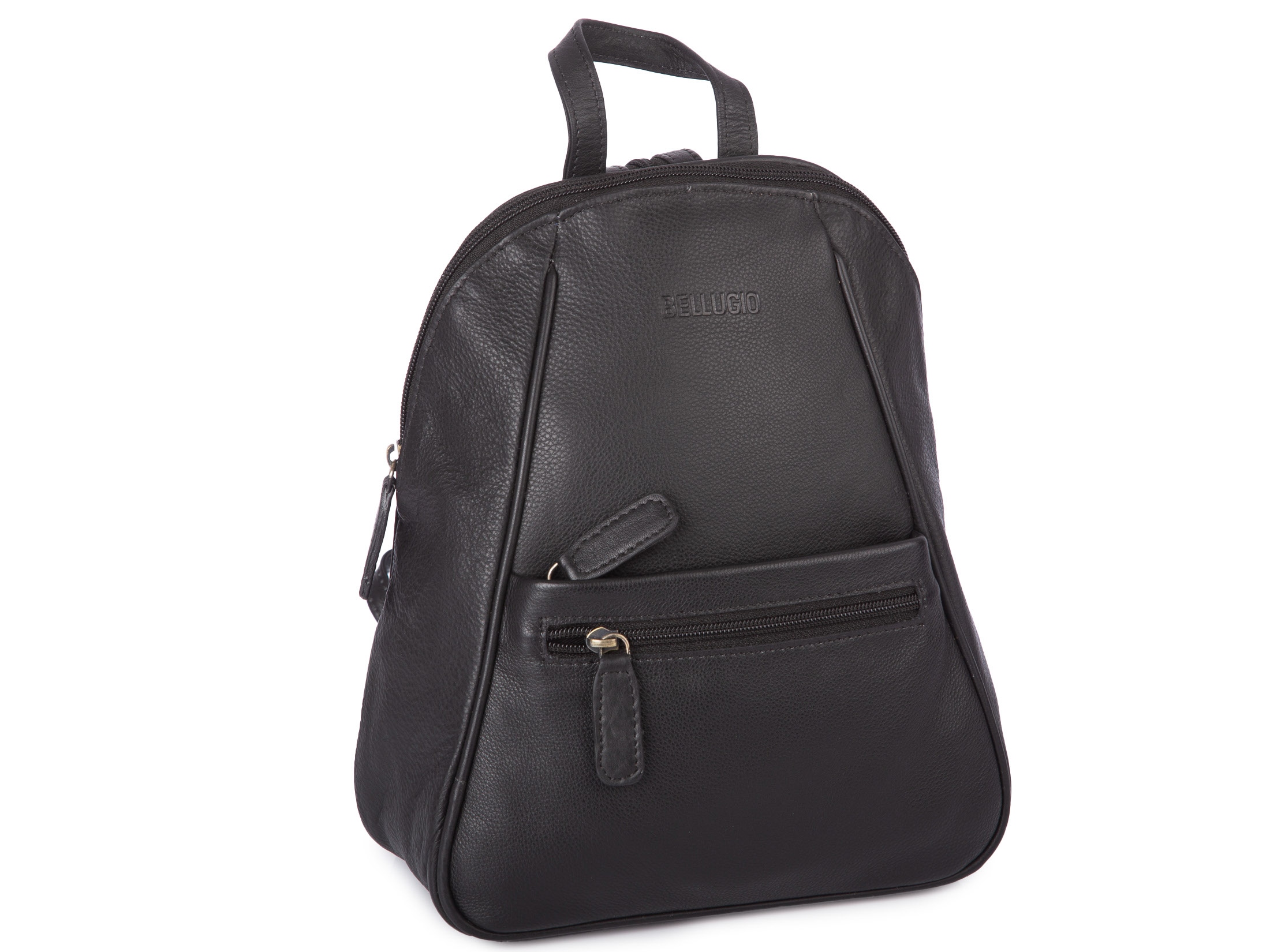 Batoh dámský městský kožený, střední, z přírodní kůže, černý, elegantní