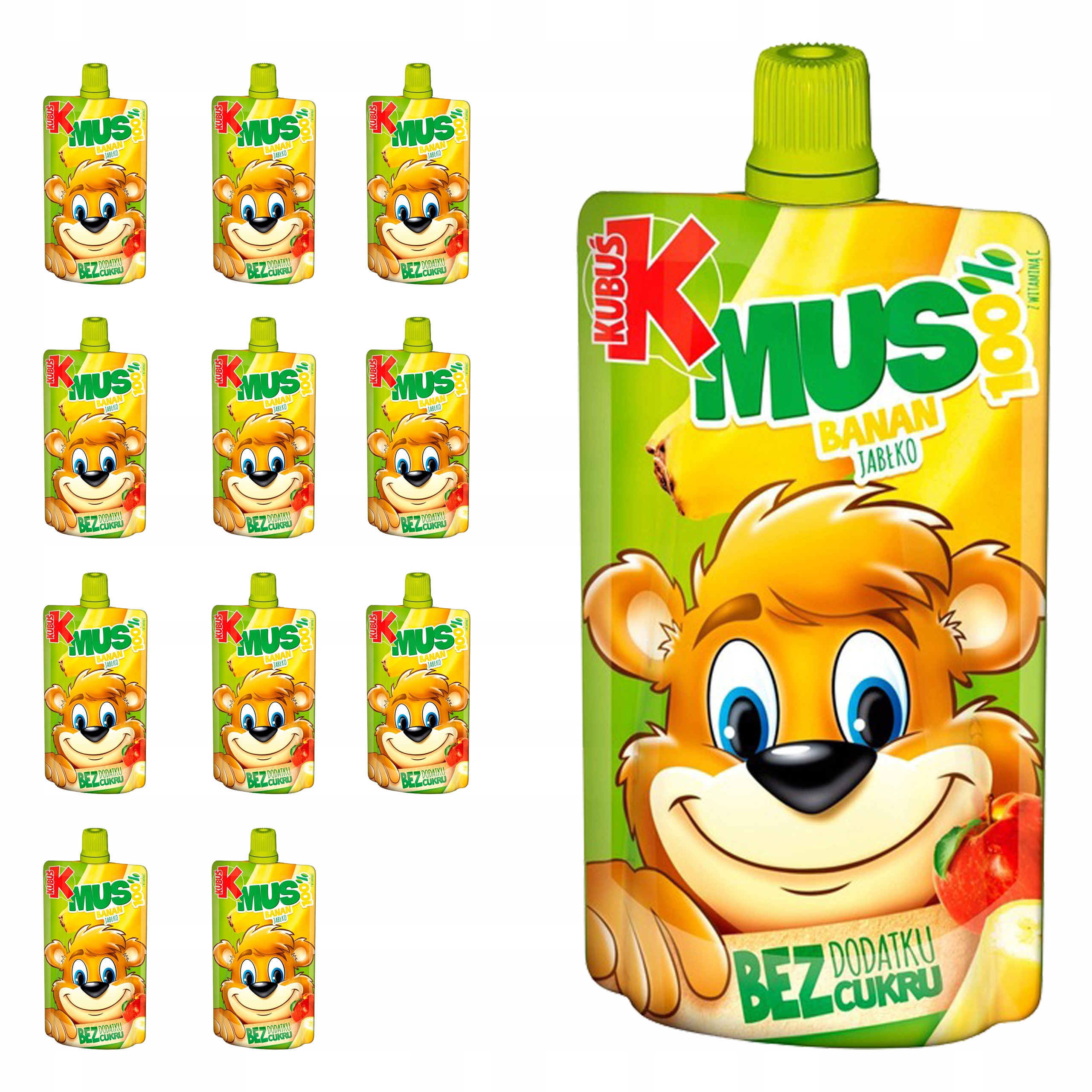 Kubuś MUS 100% Banan Jabłko 12 x 100g