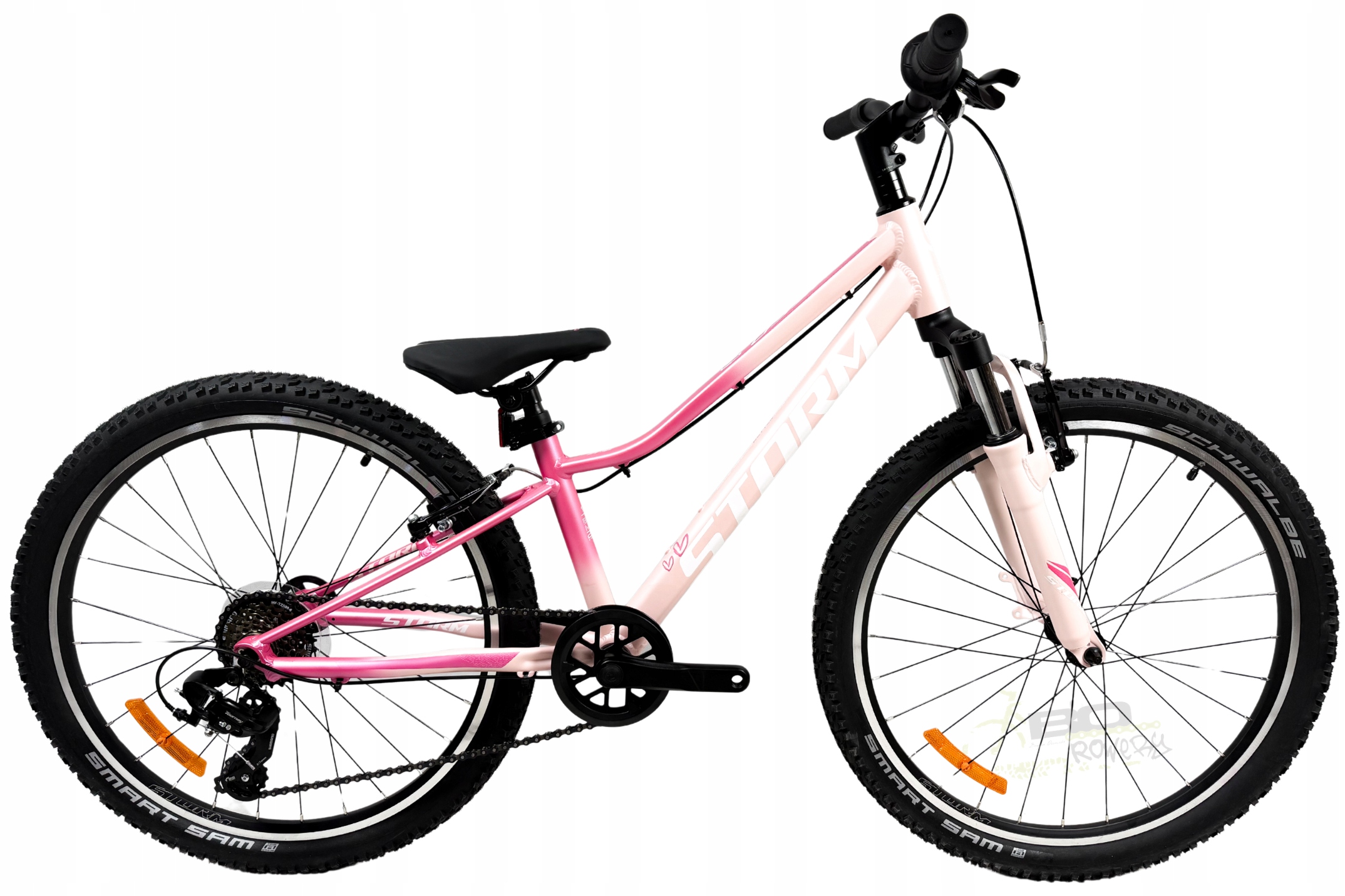 Rower Młodzieżowy 24 Storm Queen Vbr rama 11 24 puderowy róż róż 1x6 2026