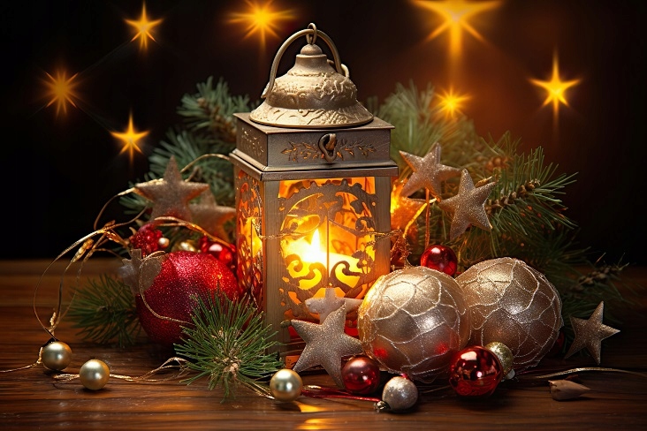 PODKŁADKA ŚWIĄTECZNA NA STÓŁ BOMBKI LATARENKA