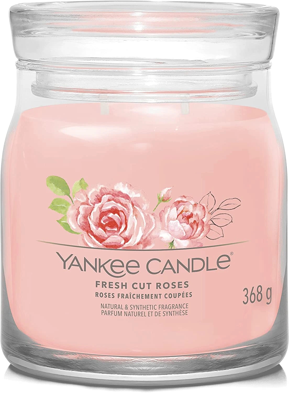 Yankee Candle vonná svíčka Signature ve skle střední Fresh Cut Roses 368g