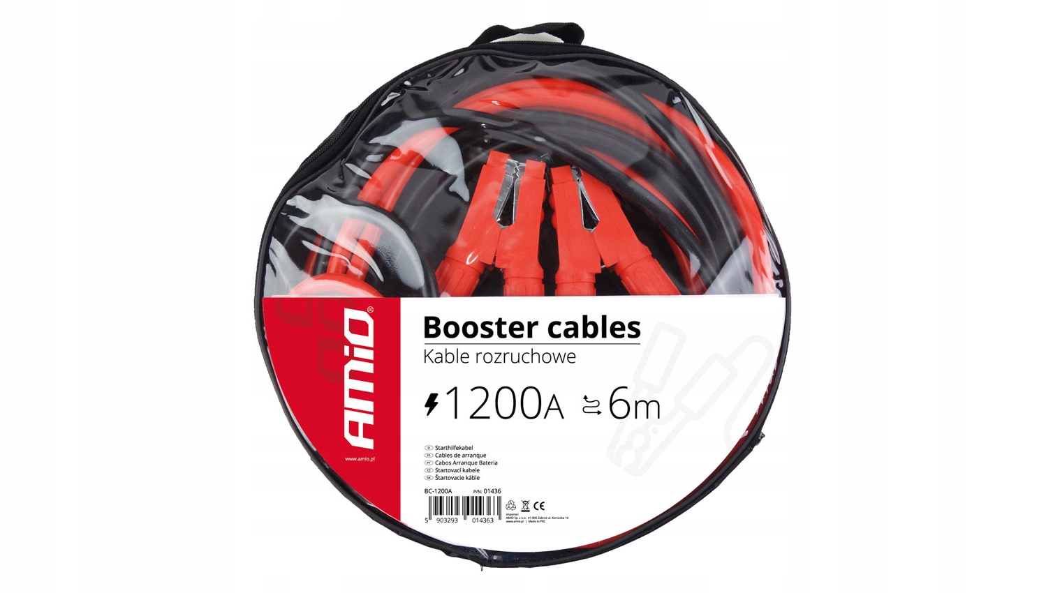 Kable Rozruchowe Grube Mocne Diesel Benzyna 1200A - 6m metrów