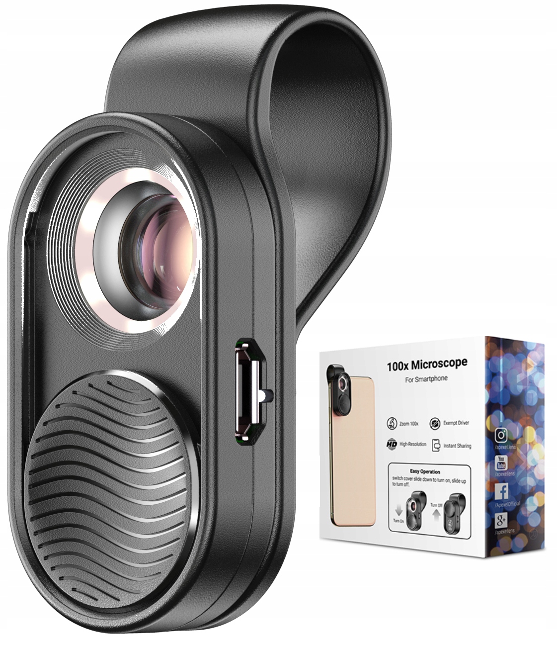 Obiektyw Mikroskop Cyfrowy 100x do Huawei Xiaomi