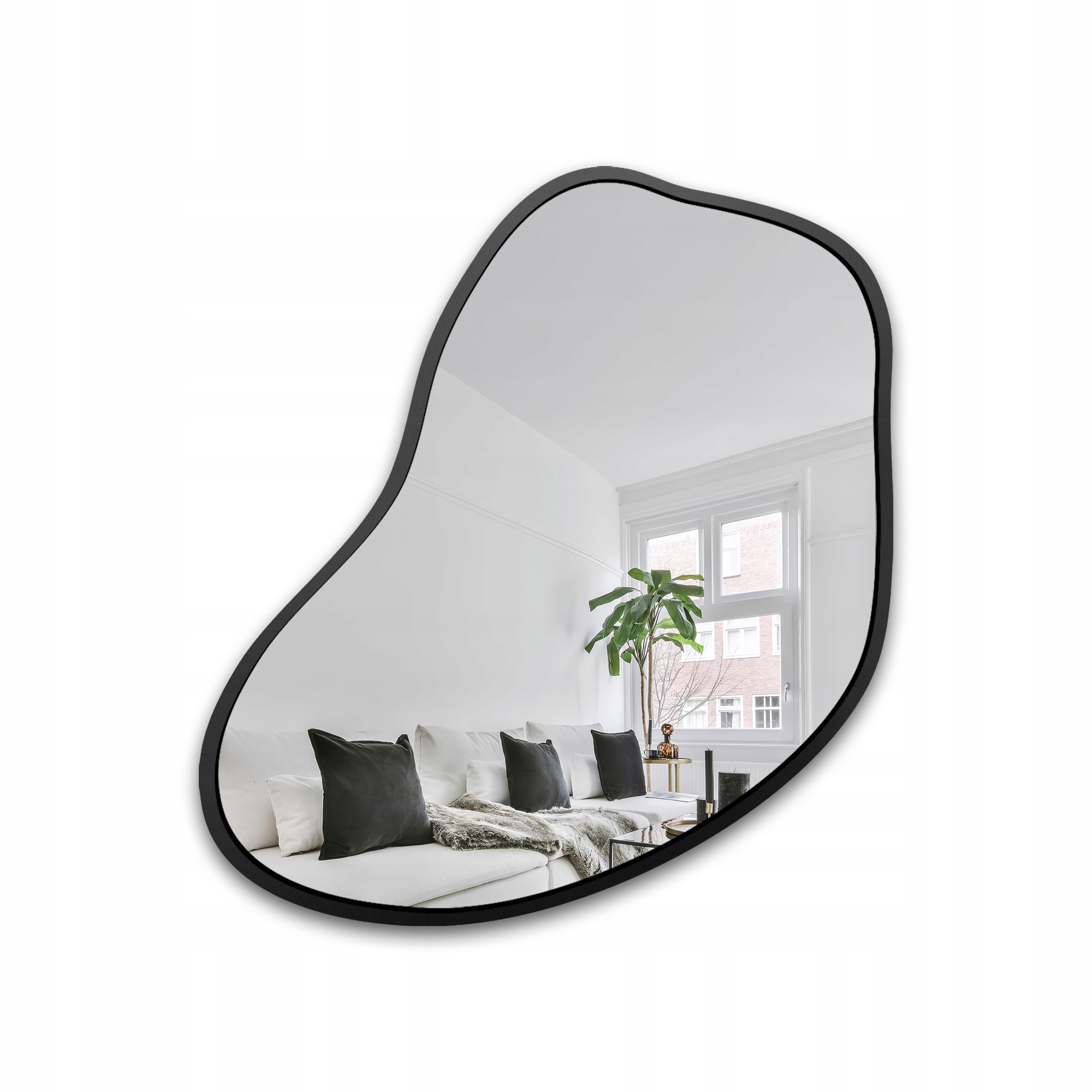 Zrcadlo v černém rámu Kwarc 104X110 organické nástěnné