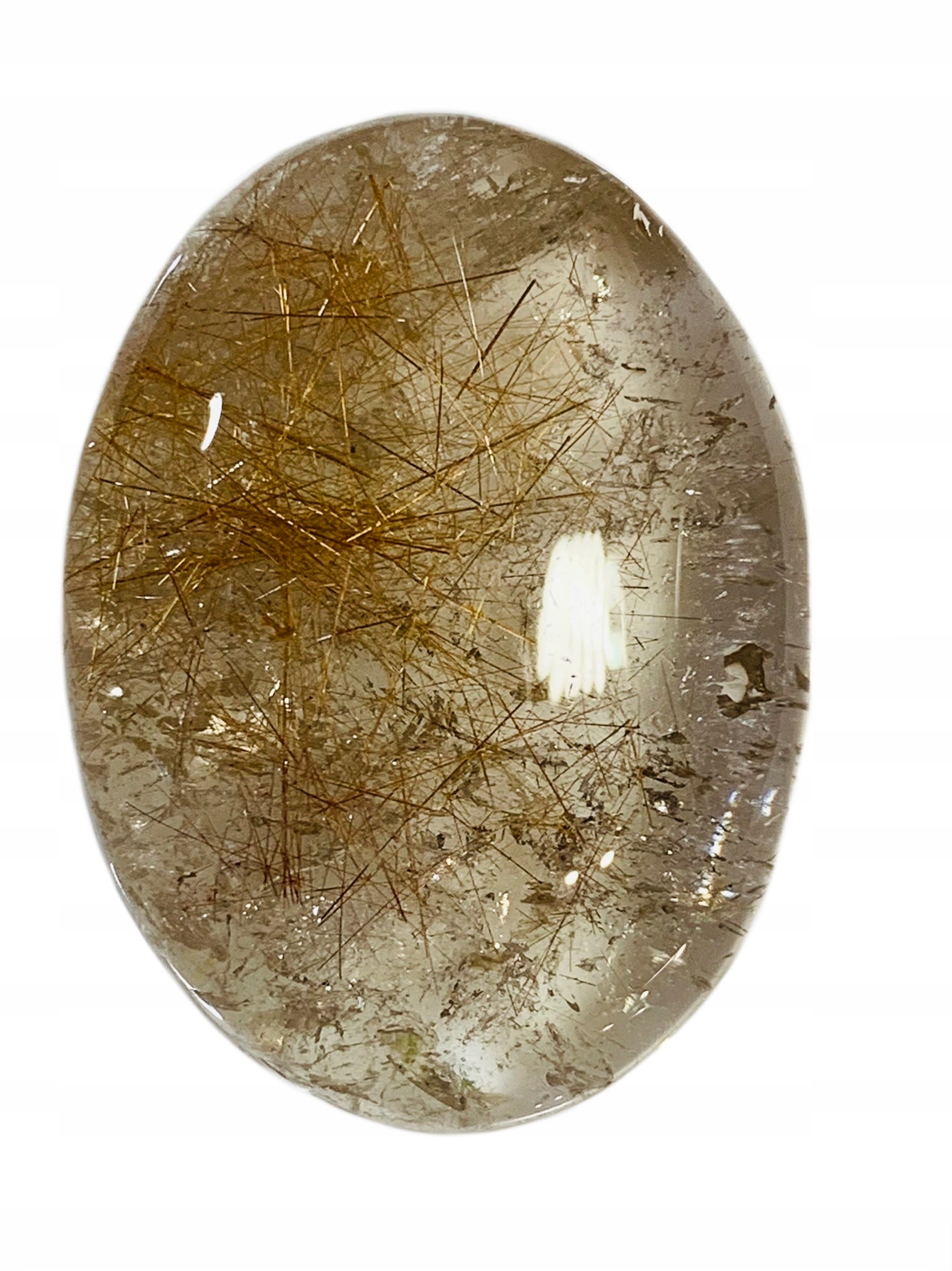 Křemen S Rutilem Ovál Kabošon 74,69 Ct