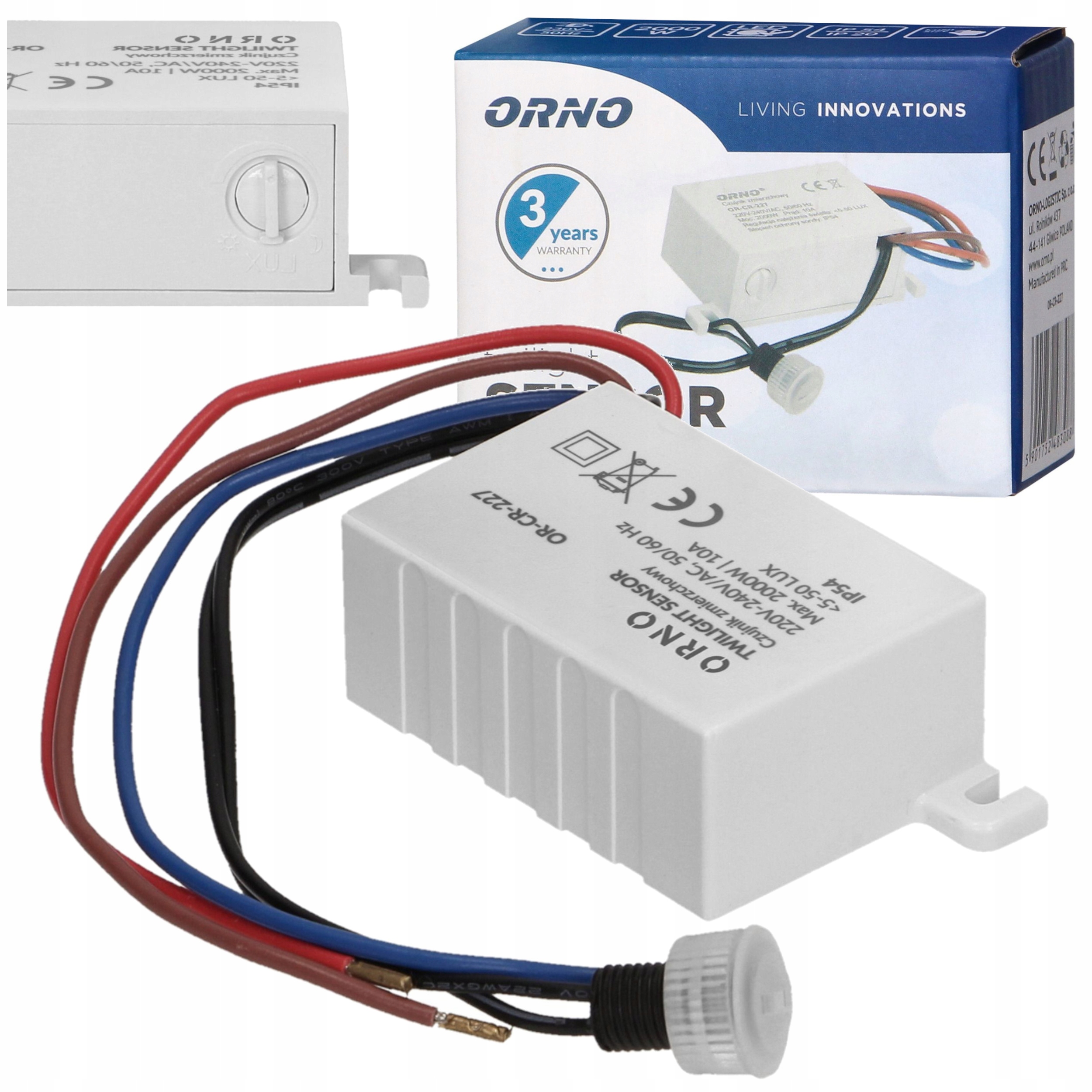 Mini Czujnik Zmierzchu Z Sondą Zewnętrzną Do LED Automat Zmierzchowy IP54