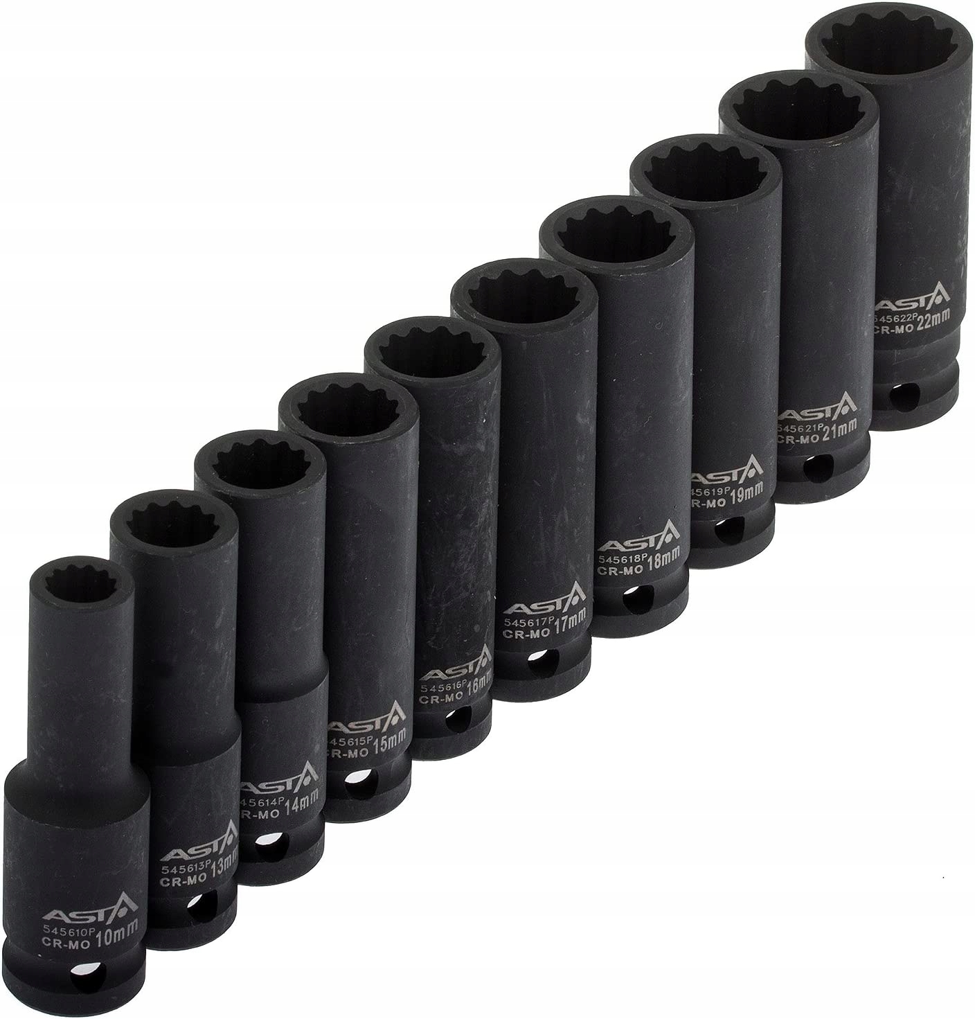 Nárazové Nástavce 1/2" 10-22 MM. 12 Úhlové, Dlouhé