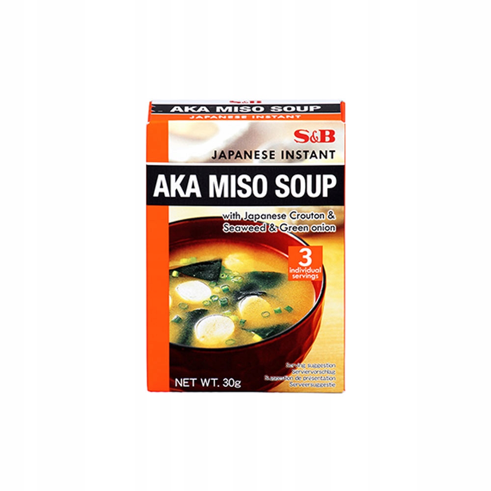 3x japonská polévka Miso Instant [Ready to Eat] „Instant Aka Miso Soup“ 30 g S&b