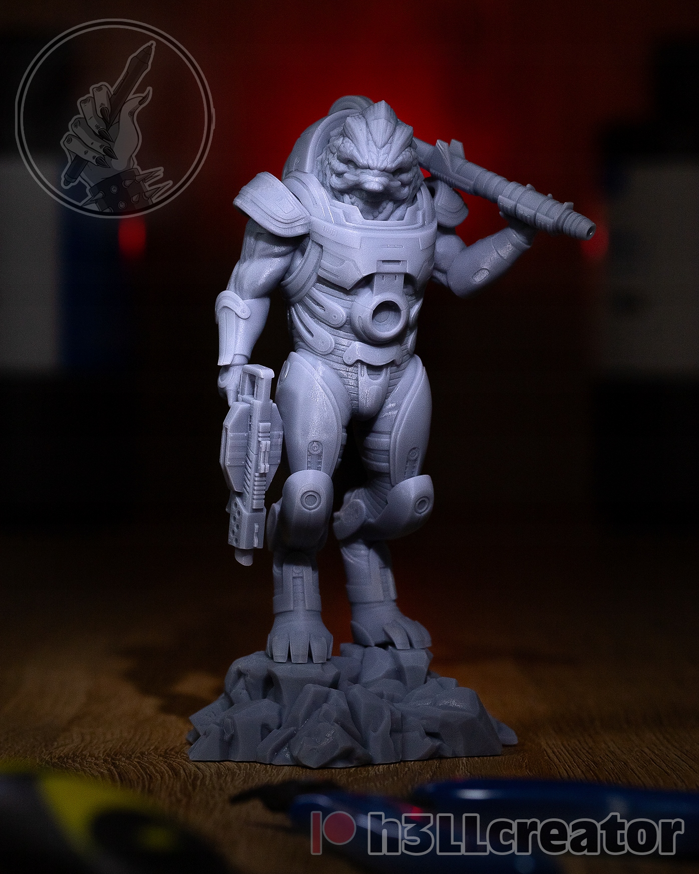 Figurka Grunt Mass Effect h3LL creator 3D tisk 12K