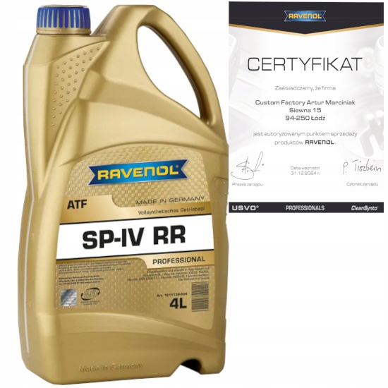 RAVENOL ATF SP-IV RR 4L - OLEJ PRZEKŁADNIOWY HYUNDAI KIA 8 BIEGÓW