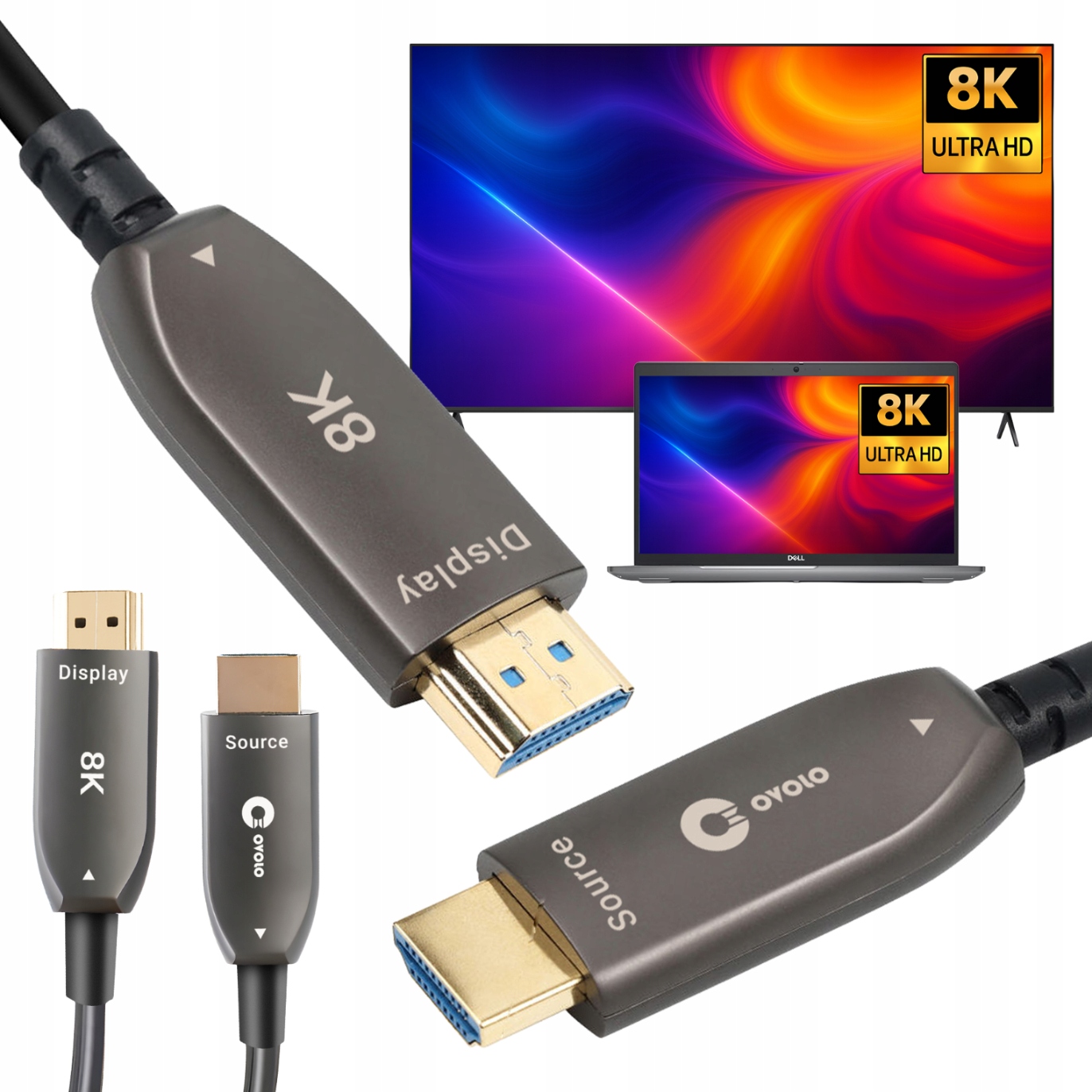 Hdmi kabel Aoc 15 m optický 8K 48Gbps profesionální optický