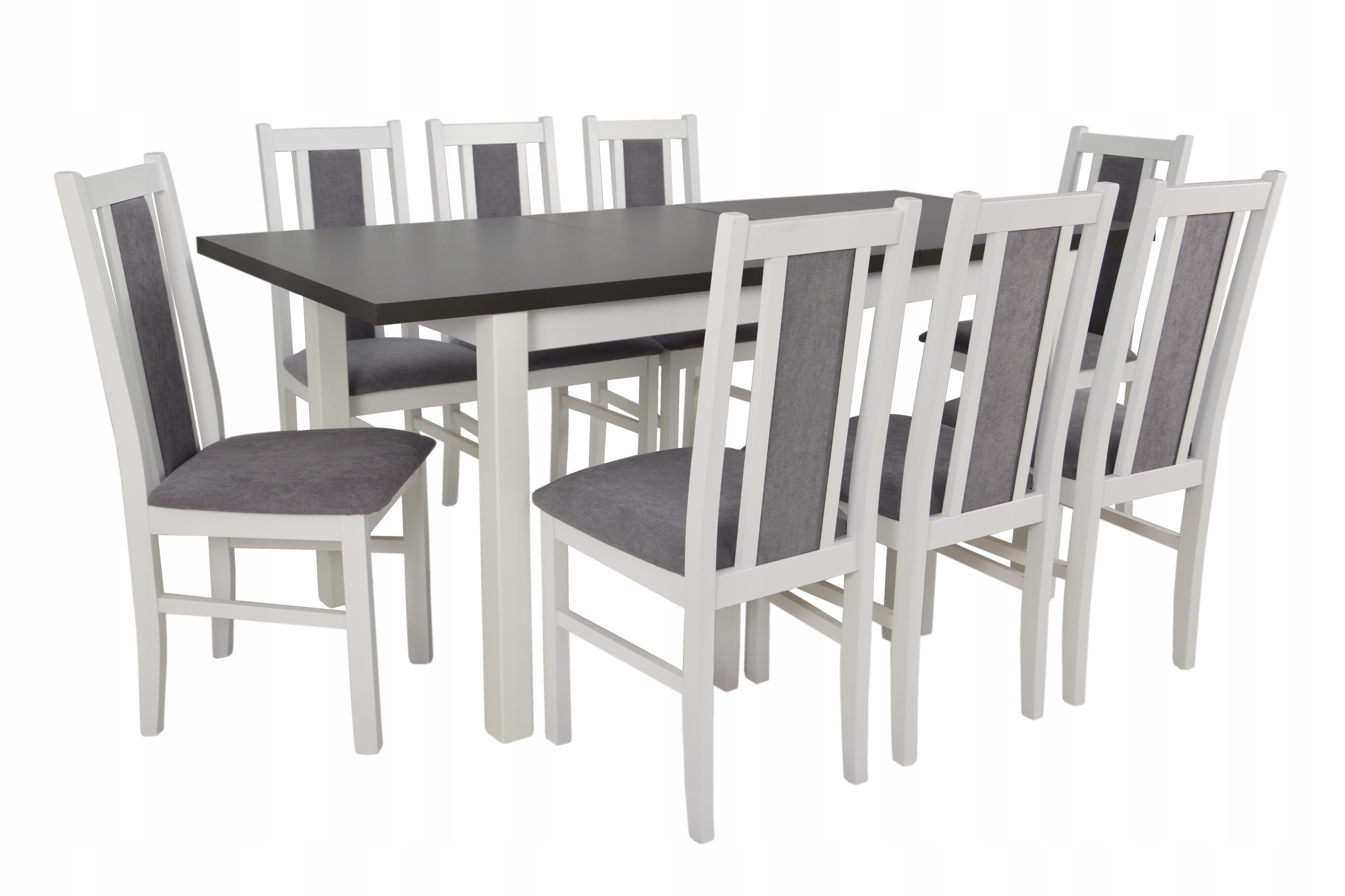 MODNY zestaw stół 8 krzeseł JADALNIA salonn biały