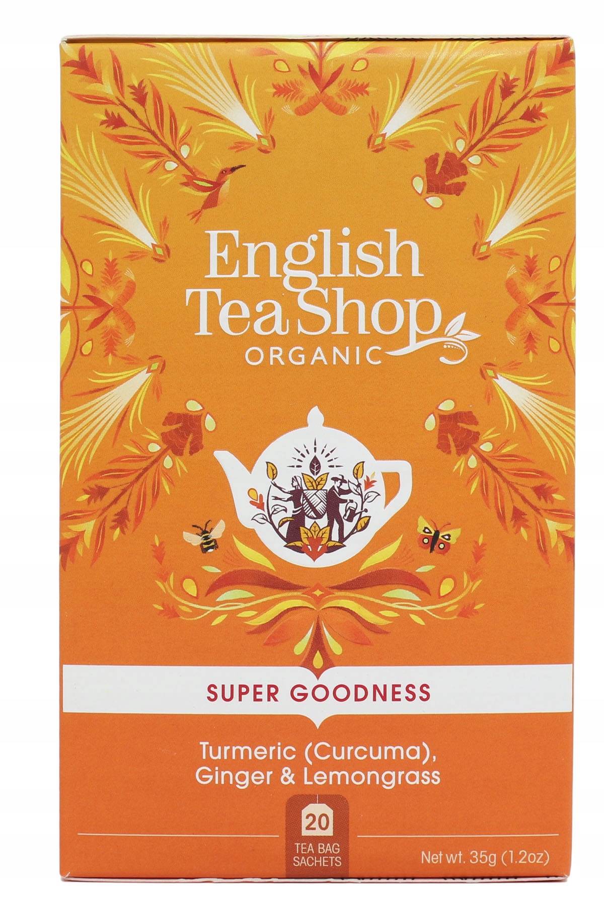Levně English Tea Shop Bylinný čaj se zázvorem, kurkumou a trávou (20 x 1,75 g)