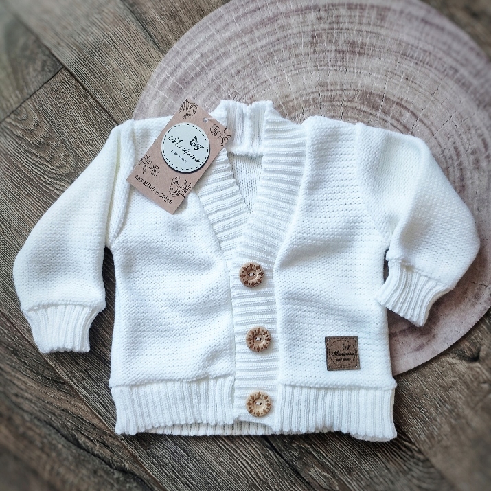 Sweterek dla chłopca biały Marka Mariposa