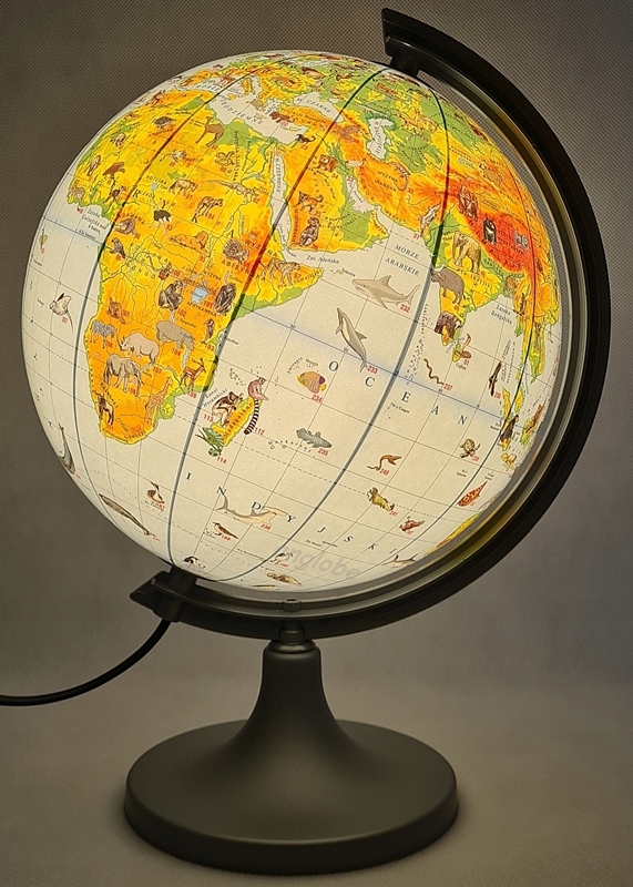 Globus 250mm ZOOLOGICZNY PODŚWIETLANY APLIKACJA 25 cm / Polski / Na prezent EAN (GTIN) 5906727909945