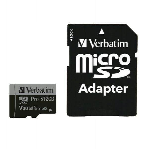 Verbatim Karta microSD 64 Gb adaptér Pro U3 černá/černá 47042