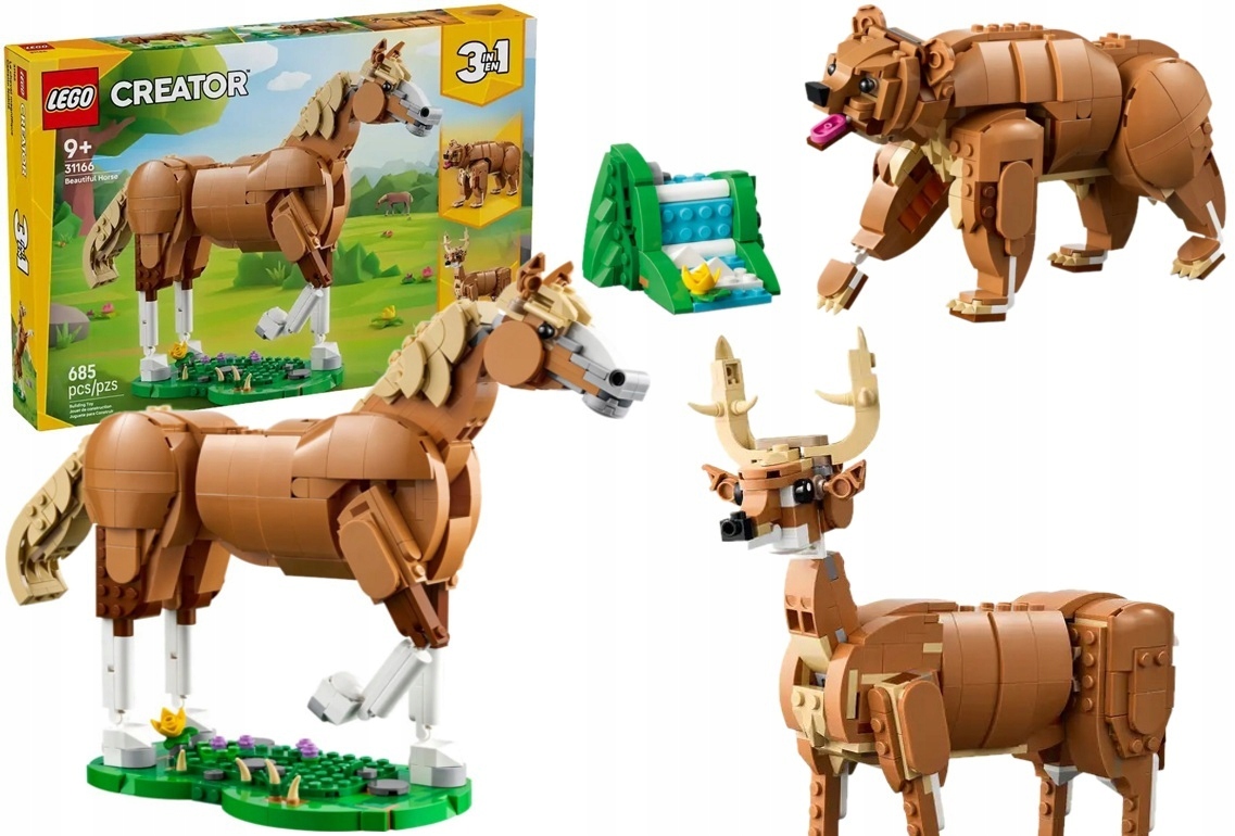 685 dílků stavebnice Lego Creator 3v1 Krásný kůň 31166