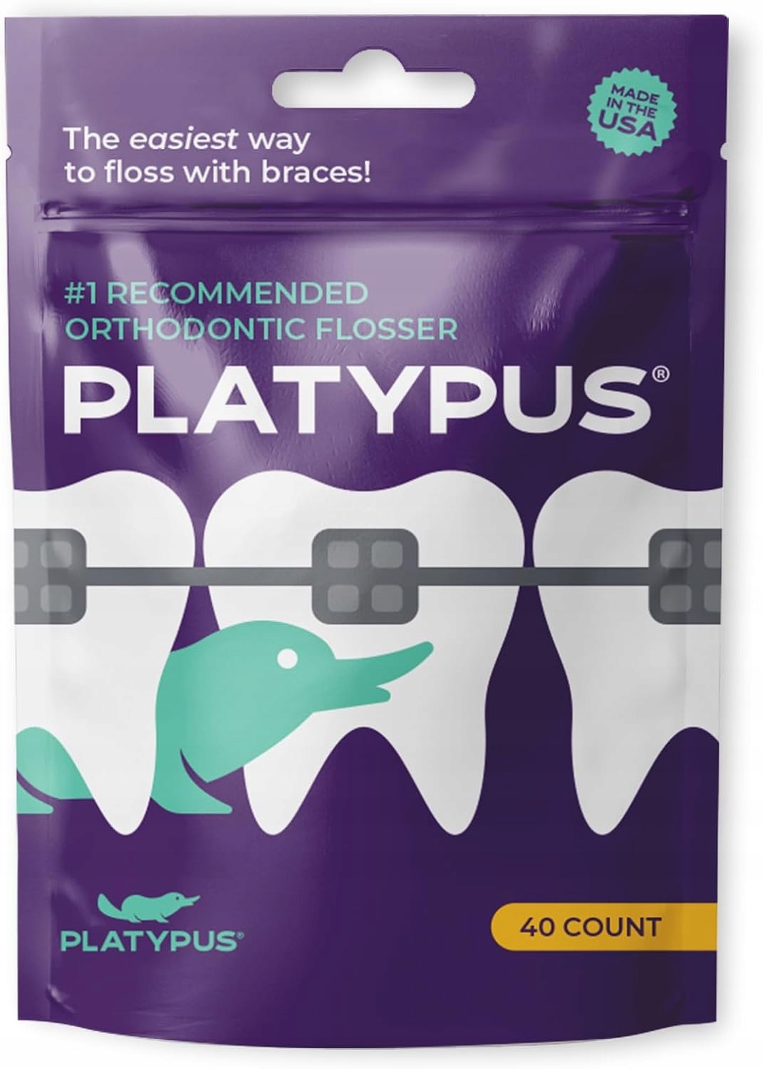 Platypus nici dentystyczne dla osób z aparatem ortodontycznym 40 szt