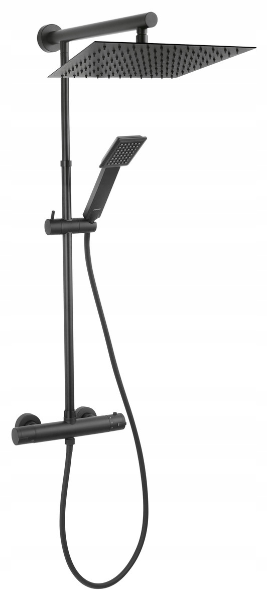 Sprchová súprava Trevi Square Black s termostatickou batériou TRV7U-BL, čierna