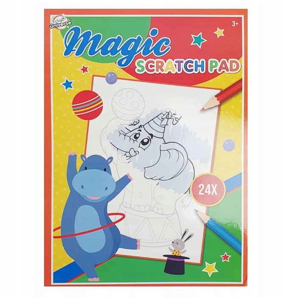 MAGICZNY BLOK ZDRAPKA ZDRAPYWANKA 24 ARKUSZE 3+ SŁOŃ EAN (GTIN) 8720029042851