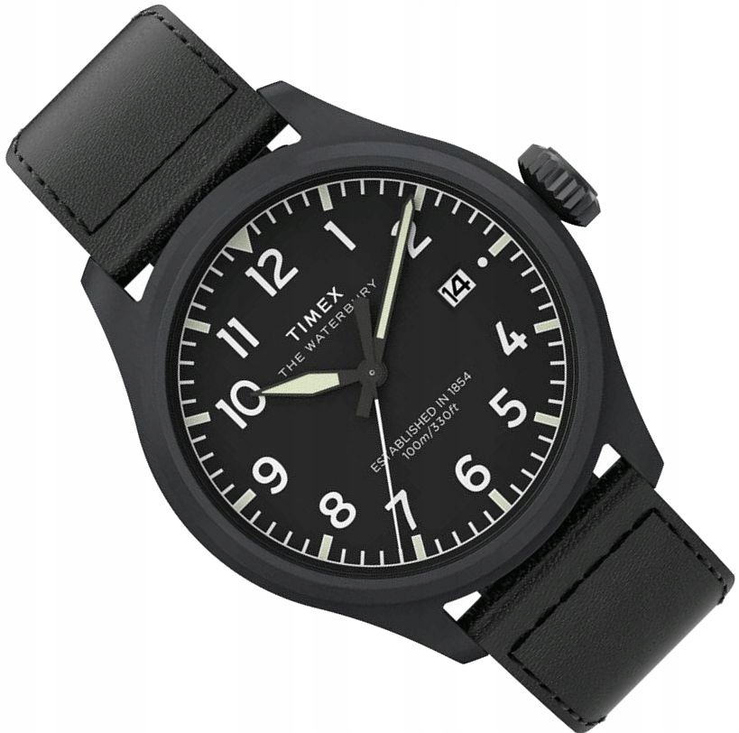 Pánské Hodinky Timex TW2Y18900 Černé Pilot S Datem Na Pásku WR100 41mm