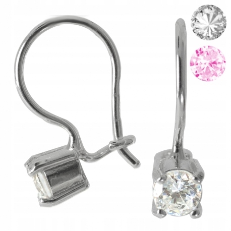 

Delikatne Kolczyki Na Biglu Srebrne Z Cyrkonią