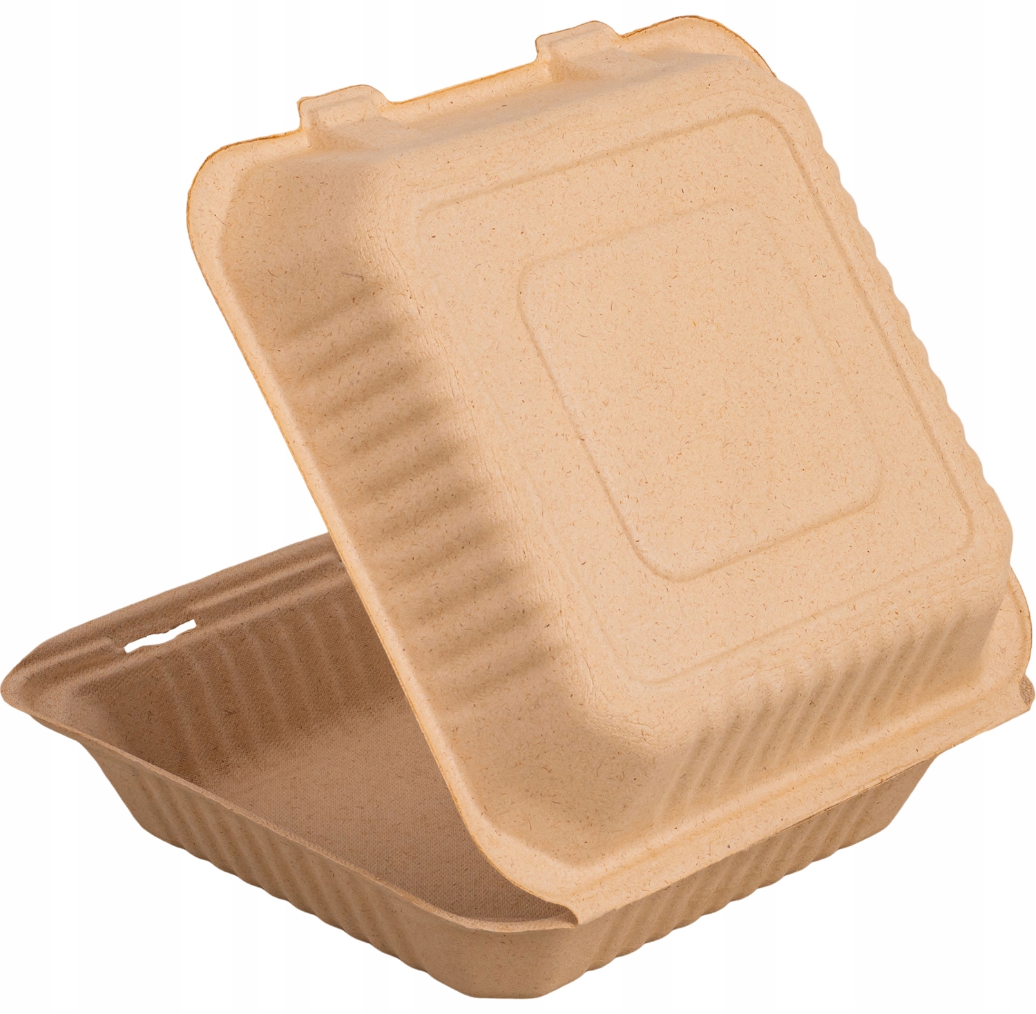 JEDNORAZOWE EKO OPAKOWANIE BURGER BOX NA WYNOS Z TRZCINY CUKROWEJ 50szt Materiał trzcina cukrowa