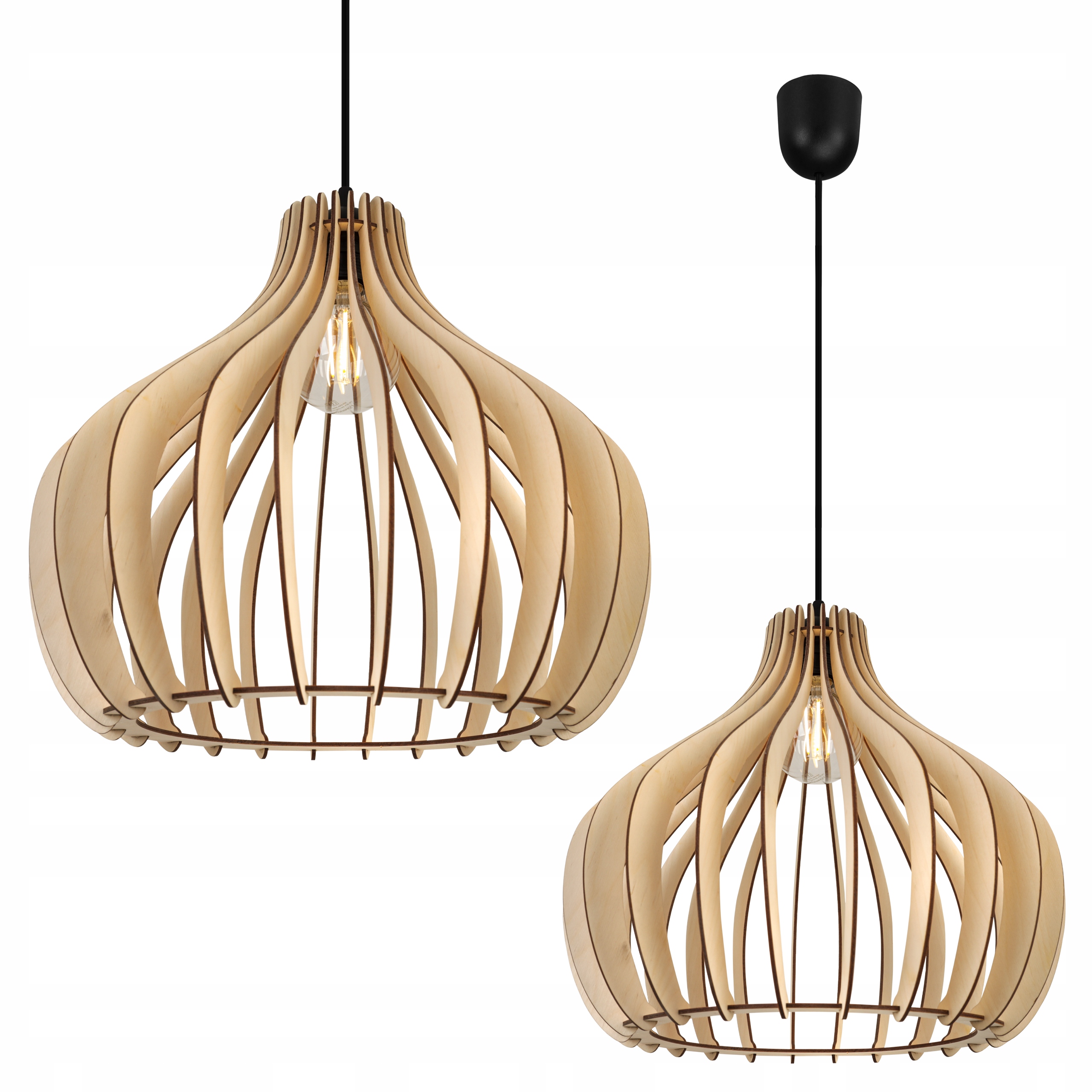 

Nowoczesna Lampa Wisząca Sufitowa Z Drewna Led
