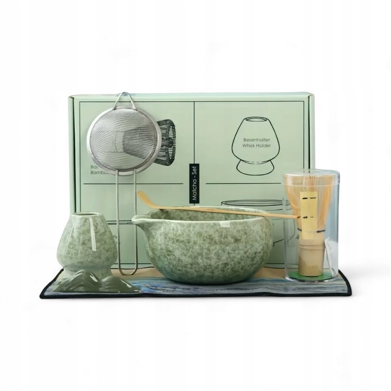 7v1 Kompletní Dárková Sada Pro Matchy Keramická Miska Chasen Matcha