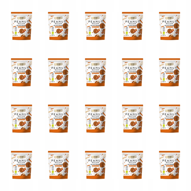Frank & Oli Mini Ciasteczka Peanut Butter Słony Karmel 100g X20