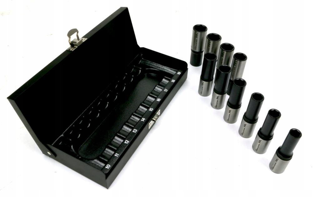 Zestaw nasadek przedłużanych 1/2 CrV 10, 11, 12, 13, 14, 15, 16, 17, 18, 1 Marka Waryński